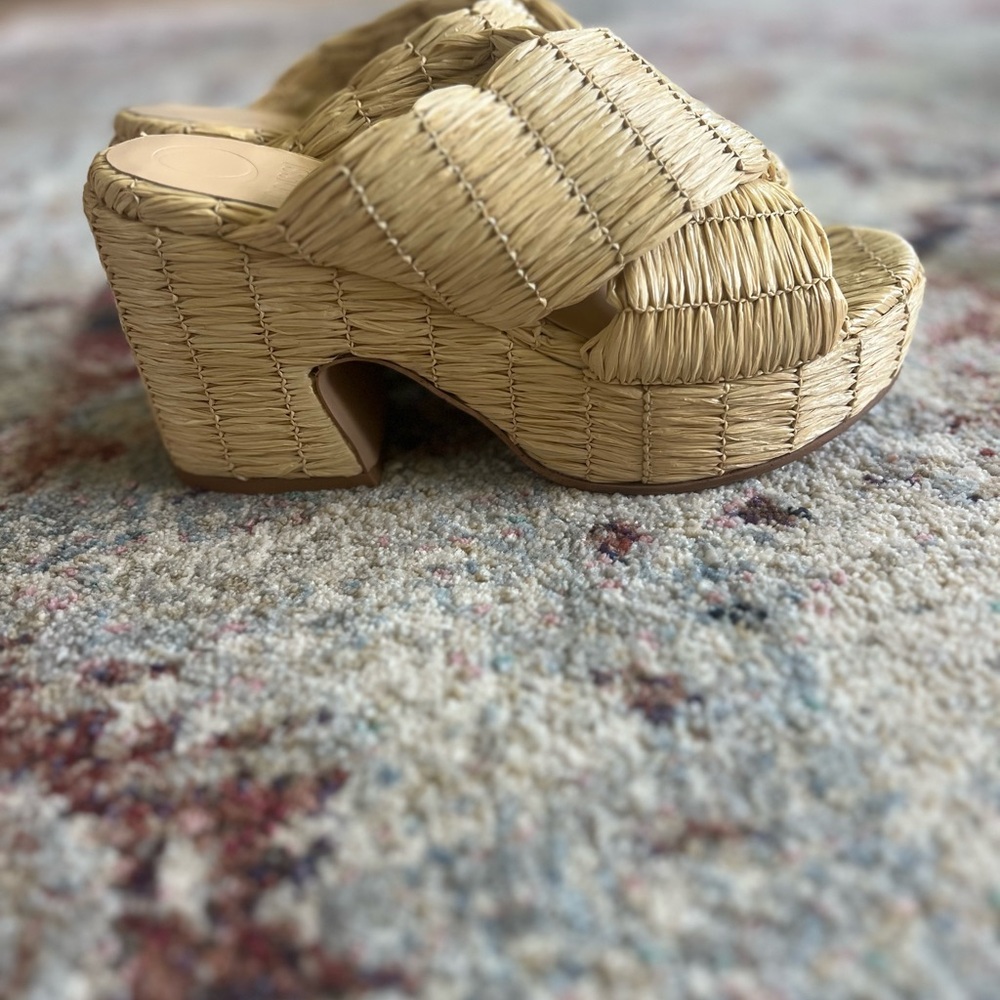 Odissi Noa Raffia Criss-Cross Platform Sandals - Picture 9 of 9